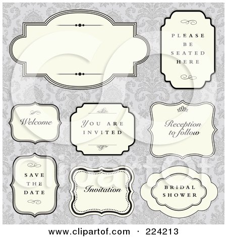 Royalty-Free (RF) Clipart Illustration of a Digital Collage Of Blank Frames On Gray - 2 by BestVector
