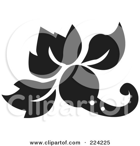 Royalty-Free (RF) Clipart Illustration of a Black And White Flourish Design - 8 by BestVector