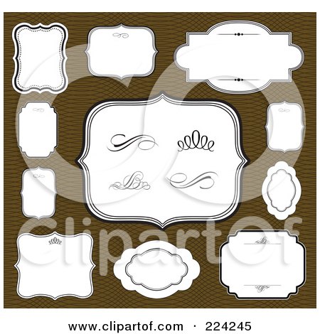 Royalty-Free (RF) Clipart Illustration of a Digital Collage Of Blank Frames On Brown - 1 by BestVector