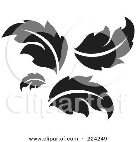 Royalty-Free (RF) Clipart Illustration of a Black And White Flourish Design - 5 by BestVector