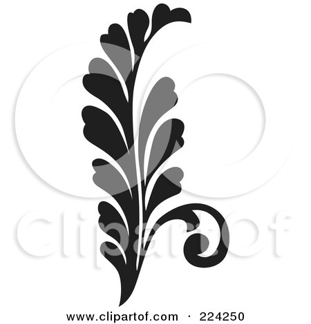 Royalty-Free (RF) Clipart Illustration of a Black And White Flourish Design - 1 by BestVector