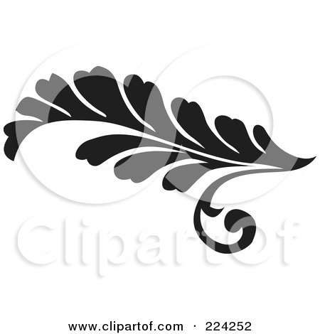 Royalty-Free (RF) Clipart Illustration of a Black And White Flourish Design - 3 by BestVector