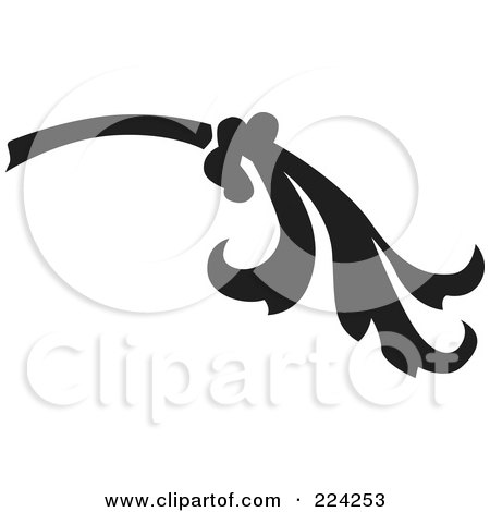 Royalty-Free (RF) Clipart Illustration of a Black And White Flourish Design - 4 by BestVector