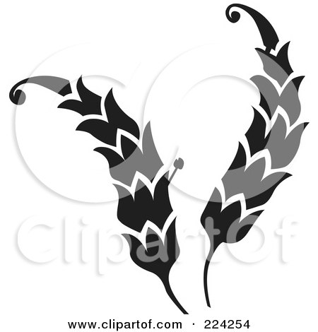 Royalty-Free (RF) Clipart Illustration of a Black And White Flourish Design - 10 by BestVector