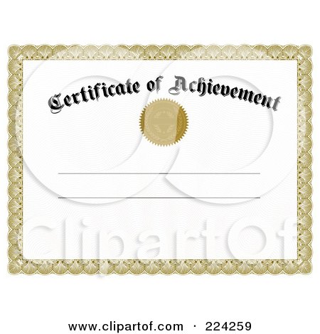 Royalty-Free (RF) Clipart Illustration of a Certificate Of Achievement Template - 2 by BestVector