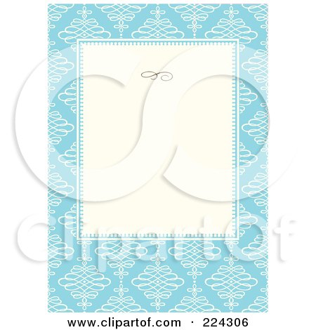 Royalty-Free (RF) Clipart Illustration of a Swirl Invitation Template With Copyspace - 6 by BestVector