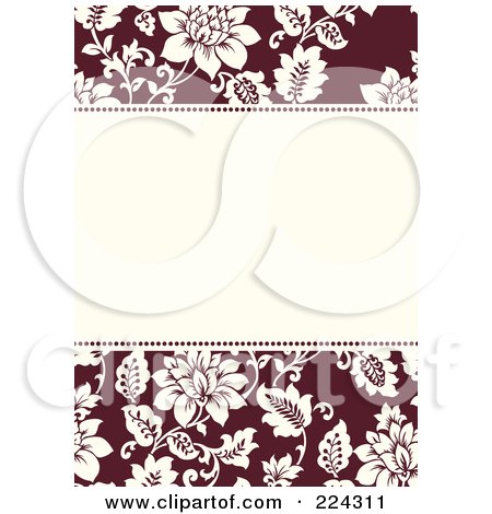 Royalty-Free (RF) Clipart Illustration of an Invitation Template Of White Roses On Red Around White by BestVector