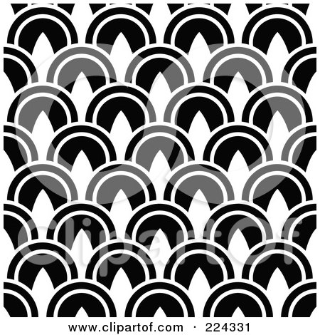 Royalty-Free (RF) Clipart Illustration of a Black And White Circle Pattern Background by BestVector
