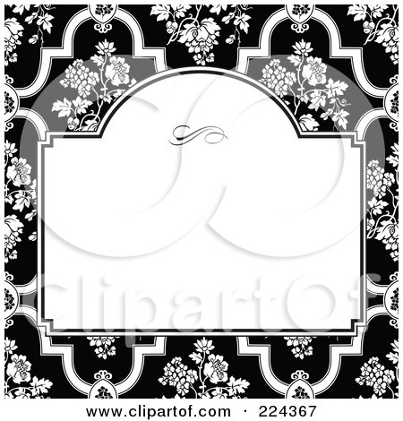 Royalty-Free (RF) Clipart Illustration of a Floral Invitation Template With Copyspace - 34 by BestVector