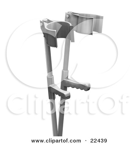 Clipart Illustration of Two Forearm Crutches For A Disabled Hospital Patient by KJ Pargeter
