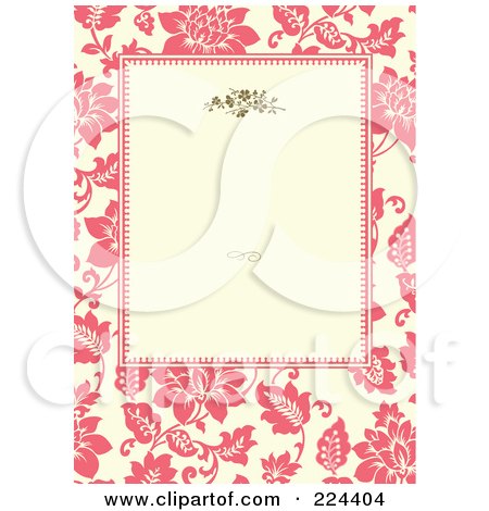 Royalty-Free (RF) Clipart Illustration of a Floral Invitation Template With Copyspace - 26 by BestVector