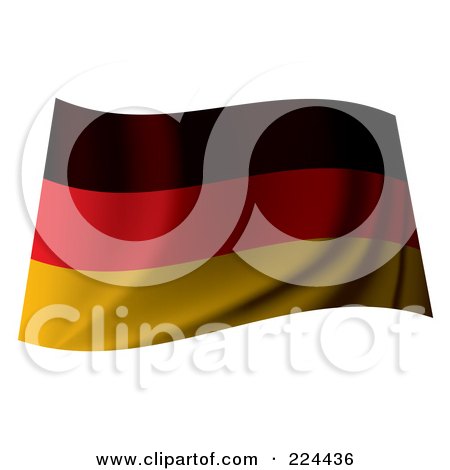 Royalty-Free (RF) Clipart Illustration of a Waving Germany Flag by michaeltravers
