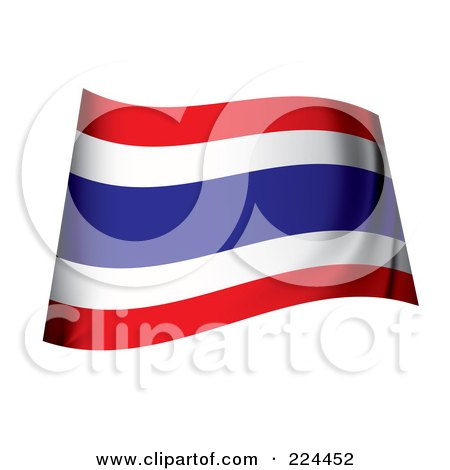Royalty-Free (RF) Clipart Illustration of a Waving Thailand Flag by michaeltravers