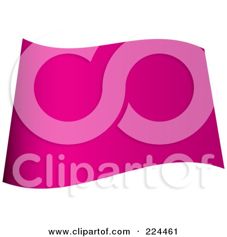 Royalty-Free (RF) Clipart Illustration of a Wavy Blank Pink Flag by michaeltravers