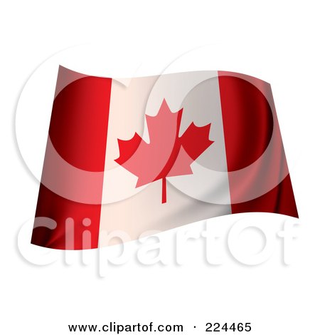 Royalty-Free (RF) Clipart Illustration of a Waving Canada Flag by michaeltravers