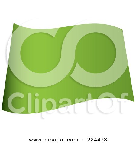 Royalty-Free (RF) Clipart Illustration of a Wavy Blank Light Green Flag by michaeltravers