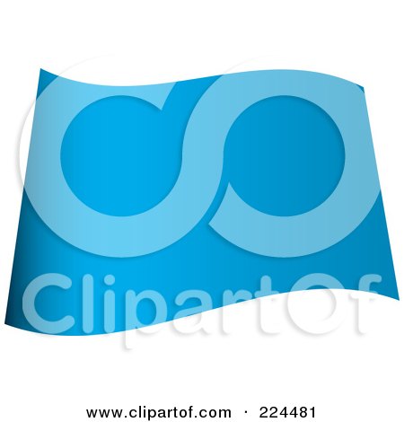 Royalty-Free (RF) Clipart Illustration of a Wavy Blank Blue Flag by michaeltravers