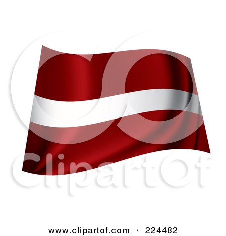 Royalty-Free (RF) Clipart Illustration of a Waving Latvia Flag by michaeltravers