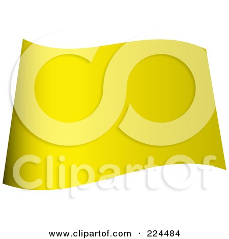 Royalty-Free (RF) Clipart Illustration of a Wavy Blank Yellow Flag by michaeltravers
