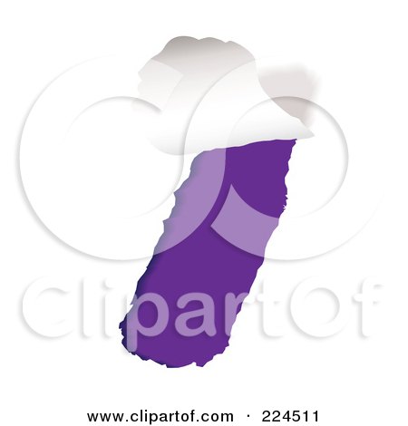 Royalty-Free (RF) Clipart Illustration of a Vertical White Tearing Piece Of Paper Over Purple by michaeltravers
