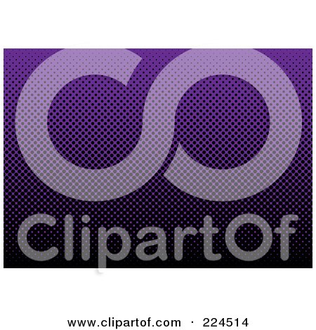 Royalty-Free (RF) Clipart Illustration of a Gradient Purple Halftone Background by michaeltravers