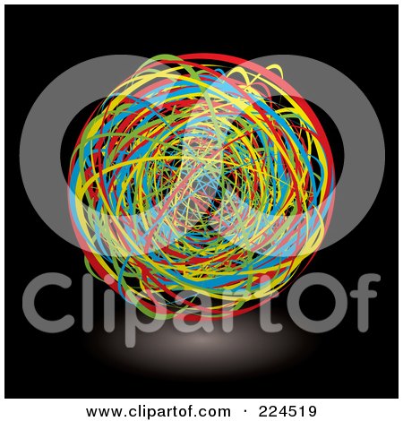 Royalty-Free (RF) Clipart Illustration of a Ball of Colorful Bands by michaeltravers