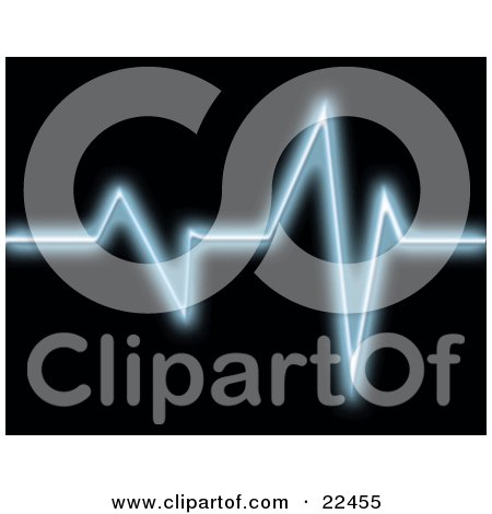 Clipart Illustration of a Bright Blue Heart Rate Monitor Keeping Track Of A Patient's Heart Beat by KJ Pargeter