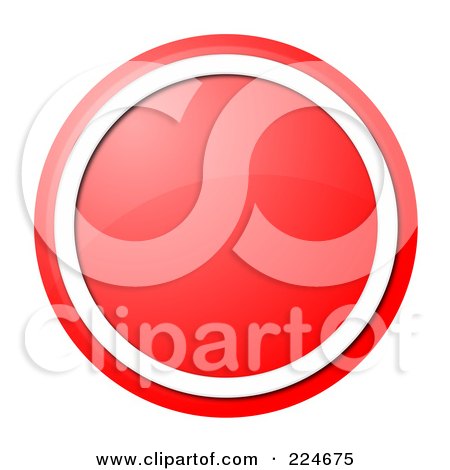Royalty-Free (RF) Clipart Illustration of a Red And White Round Shiny Website Button Or Icon by oboy