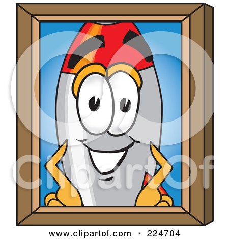 Royalty-Free (RF) Clipart Illustration of a Rocket Mascot Cartoon Character Portrait by Mascot Junction