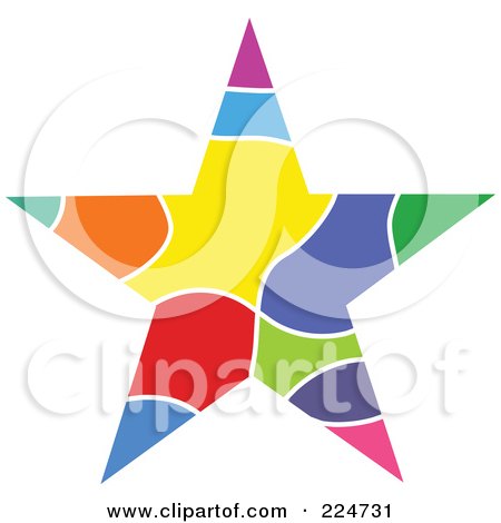Royalty-Free (RF) Clipart Illustration of a Colorful Star by Prawny