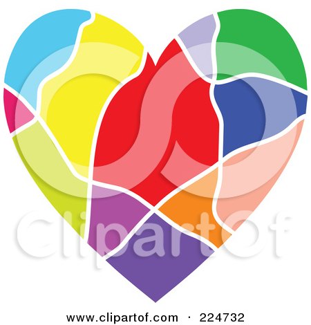 Royalty-Free (RF) Clipart Illustration of a Colorful Heart by Prawny