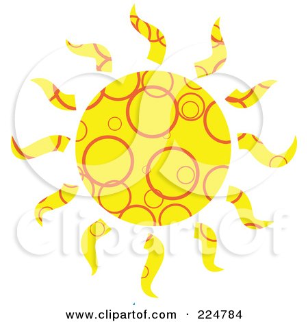 Royalty-Free (RF) Clipart Illustration of a Yellow Patterned Sun by Prawny