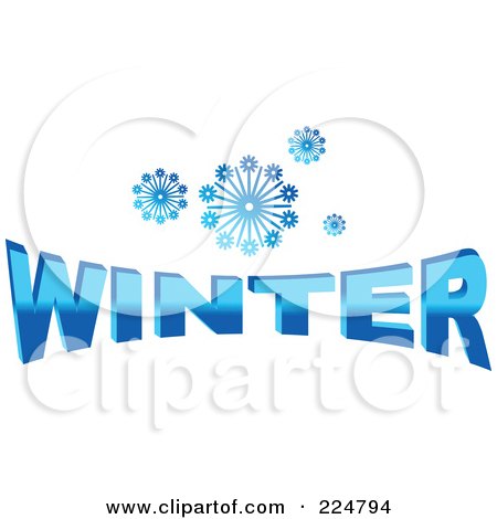 Royalty-Free (RF) Clipart Illustration of Blue Snowflakes Over WINTER by Prawny