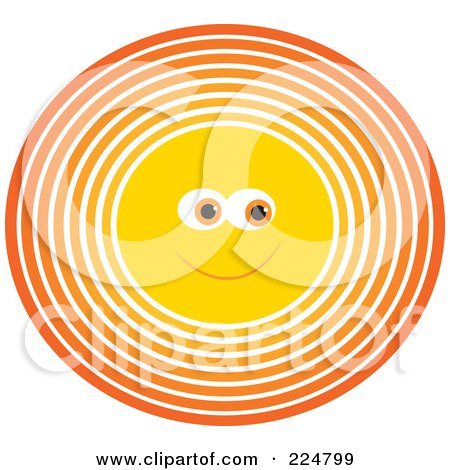 Royalty-Free (RF) Clipart Illustration of a Happy Circular Sun Face by Prawny