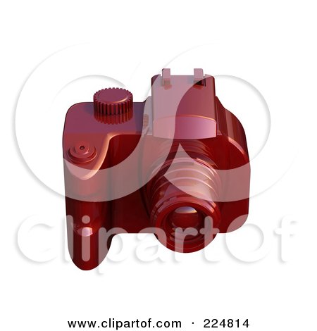 Royalty-Free (RF) Clipart Illustration of a 3d Red Dslr Camera by patrimonio