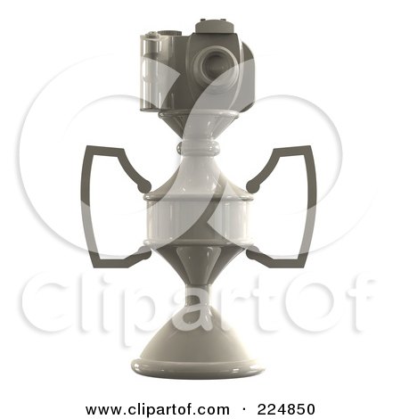 Royalty-Free (RF) Clipart Illustration of a 3d Camera Trophy - 1 by patrimonio
