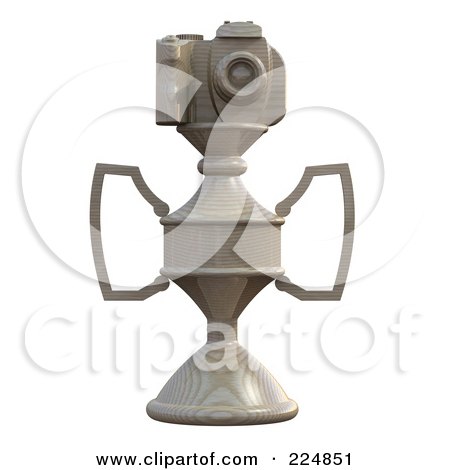 Royalty-Free (RF) Clipart Illustration of a 3d Camera Trophy - 5 by patrimonio