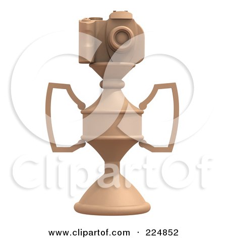 Royalty-Free (RF) Clipart Illustration of a 3d Camera Trophy - 2 by patrimonio