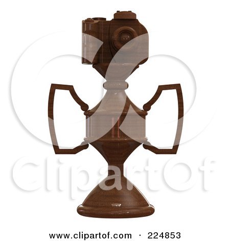 Royalty-Free (RF) Clipart Illustration of a 3d Camera Trophy - 4 by patrimonio
