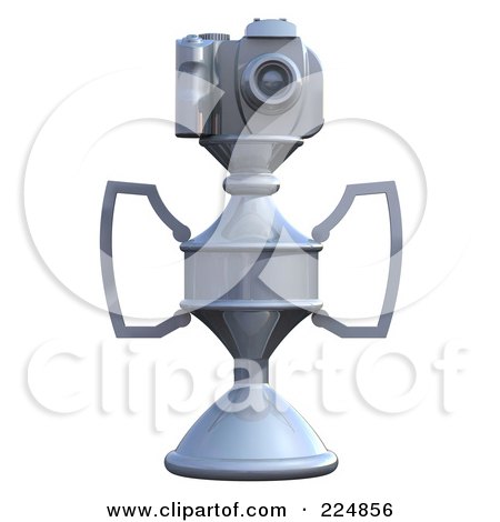 Royalty-Free (RF) Clipart Illustration of a 3d Camera Trophy - 6 by patrimonio