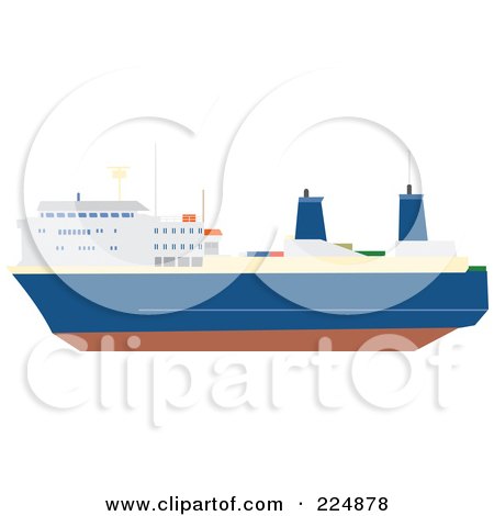 Royalty-Free (RF) Clipart Illustration of a Ferry Boat by Prawny