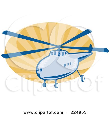Royalty-Free (RF) Clipart Illustration of a Helicopter And Rays Logo by patrimonio