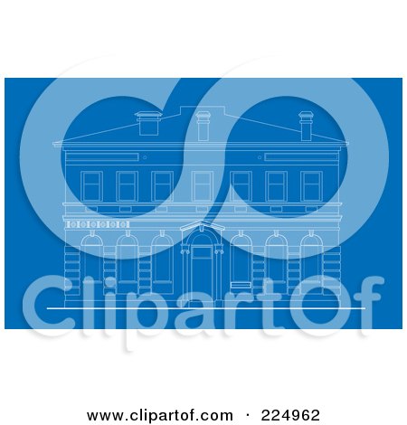 Royalty-Free (RF) Clipart Illustration of a Building Facade Sketch - 4 by patrimonio