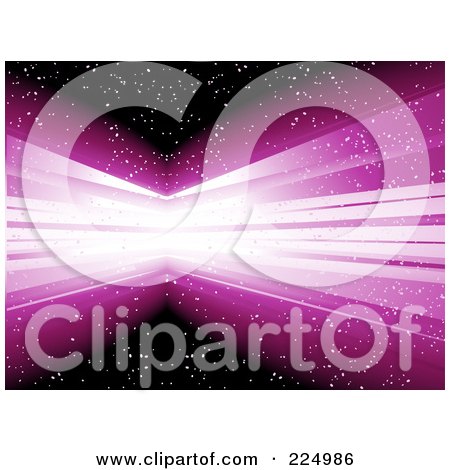 Royalty-Free (RF) Clipart Illustration of a Purple Light And Sparkle Background On Black by elaineitalia