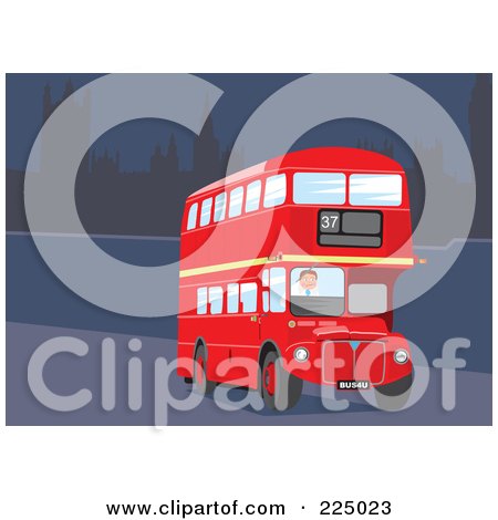 Royalty-Free (RF) Clipart Illustration of a Double Decker In London by Prawny