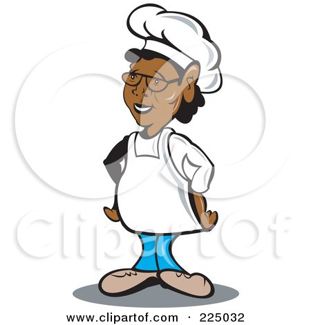 Royalty-Free (RF) Clipart Illustration of a Black Female Chef by patrimonio