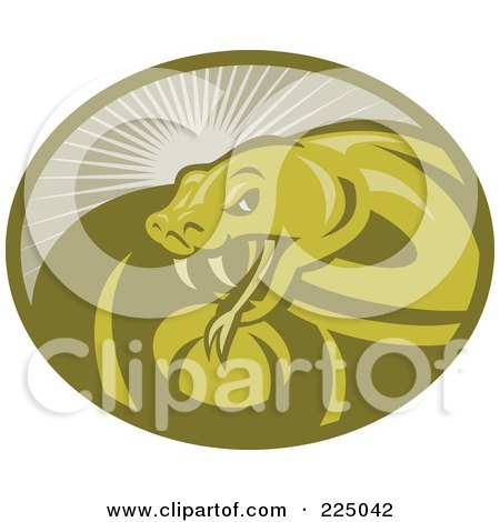 Royalty-Free (RF) Clipart Illustration of a Green Viper Snake Logo by patrimonio