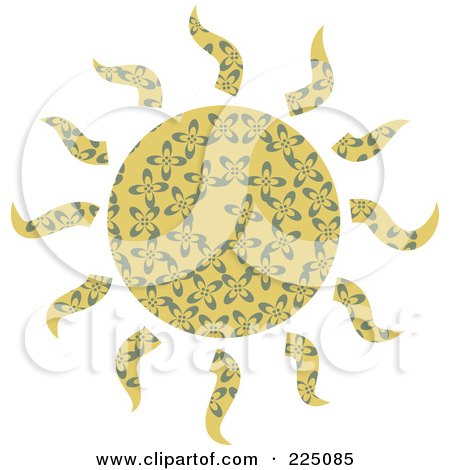 Royalty-Free (RF) Clipart Illustration of a Beige Patterned Sun by Prawny