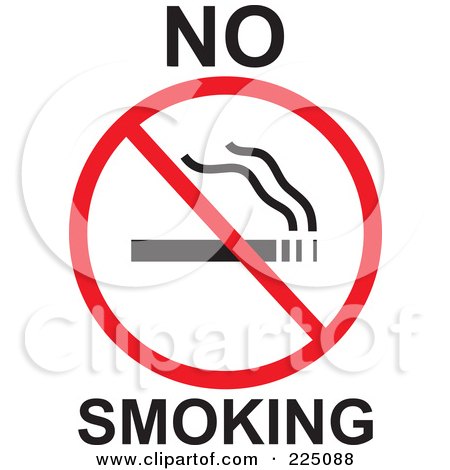 Royalty-Free (RF) Clipart Illustration of a No Smoking Prohibited Sign ...