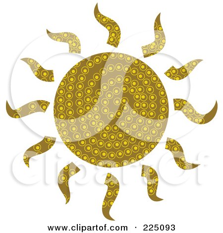 Royalty-Free (RF) Clipart Illustration of a Green Patterned Sun by Prawny
